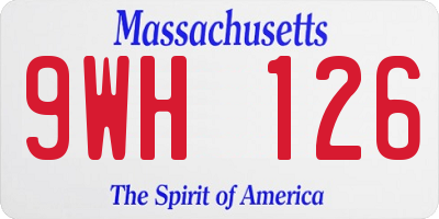 MA license plate 9WH126