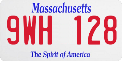 MA license plate 9WH128