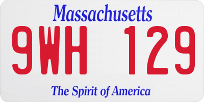 MA license plate 9WH129