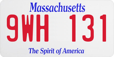 MA license plate 9WH131