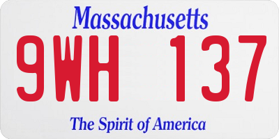 MA license plate 9WH137