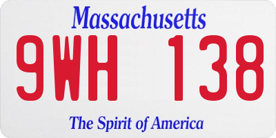 MA license plate 9WH138