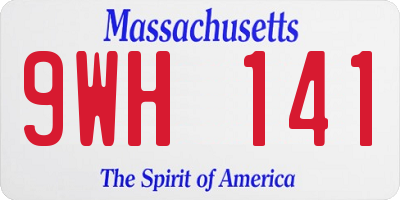 MA license plate 9WH141