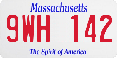 MA license plate 9WH142