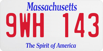 MA license plate 9WH143