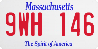 MA license plate 9WH146