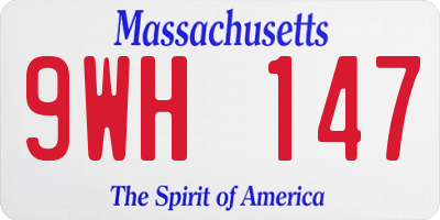 MA license plate 9WH147