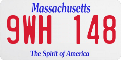 MA license plate 9WH148