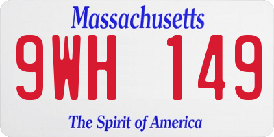 MA license plate 9WH149