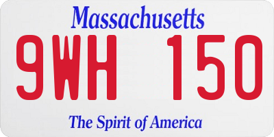 MA license plate 9WH150
