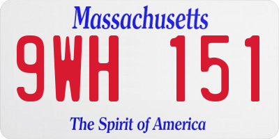 MA license plate 9WH151