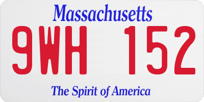 MA license plate 9WH152