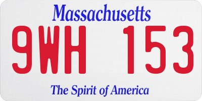 MA license plate 9WH153