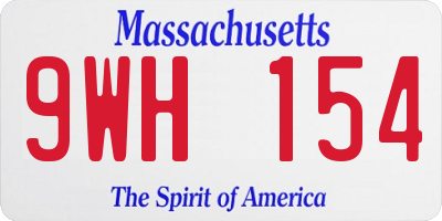 MA license plate 9WH154