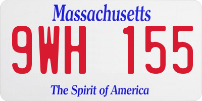 MA license plate 9WH155