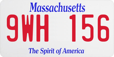 MA license plate 9WH156