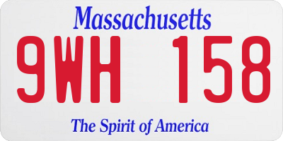 MA license plate 9WH158