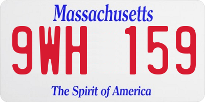 MA license plate 9WH159