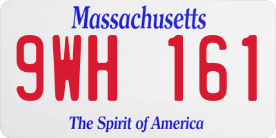 MA license plate 9WH161