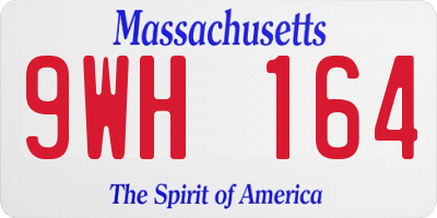 MA license plate 9WH164