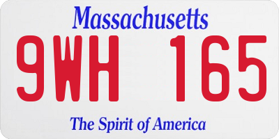 MA license plate 9WH165