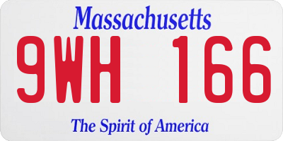 MA license plate 9WH166