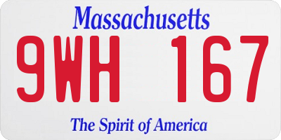 MA license plate 9WH167