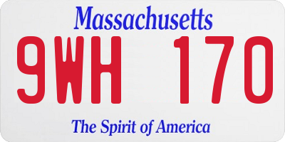 MA license plate 9WH170