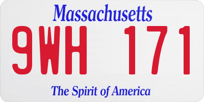 MA license plate 9WH171