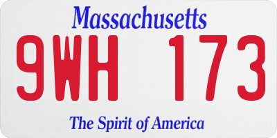 MA license plate 9WH173