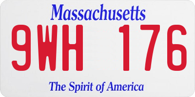 MA license plate 9WH176