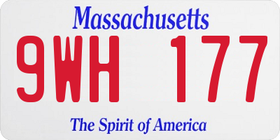 MA license plate 9WH177