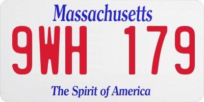 MA license plate 9WH179