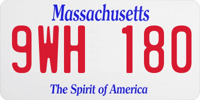 MA license plate 9WH180