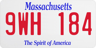 MA license plate 9WH184