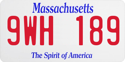 MA license plate 9WH189