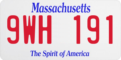 MA license plate 9WH191