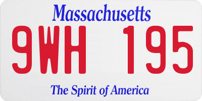 MA license plate 9WH195