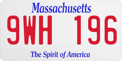 MA license plate 9WH196