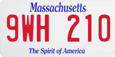 MA license plate 9WH210