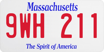 MA license plate 9WH211