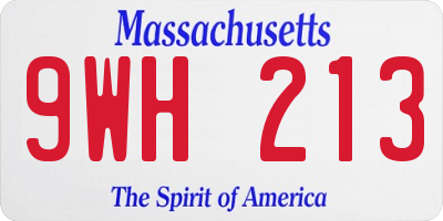 MA license plate 9WH213