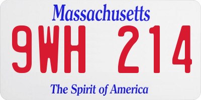 MA license plate 9WH214