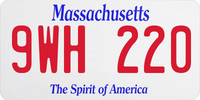 MA license plate 9WH220