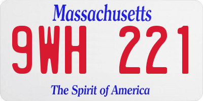 MA license plate 9WH221
