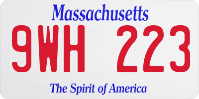 MA license plate 9WH223
