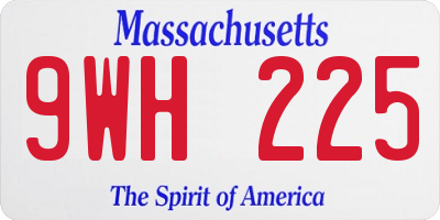 MA license plate 9WH225