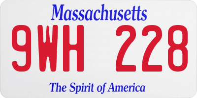 MA license plate 9WH228