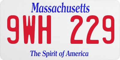 MA license plate 9WH229