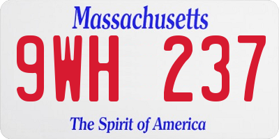 MA license plate 9WH237
